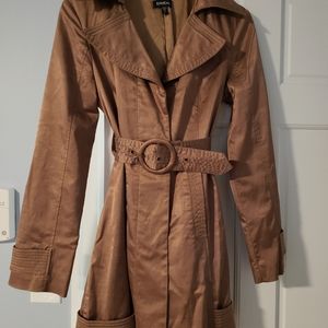Bebe size M bronze 3/4 length trench coat